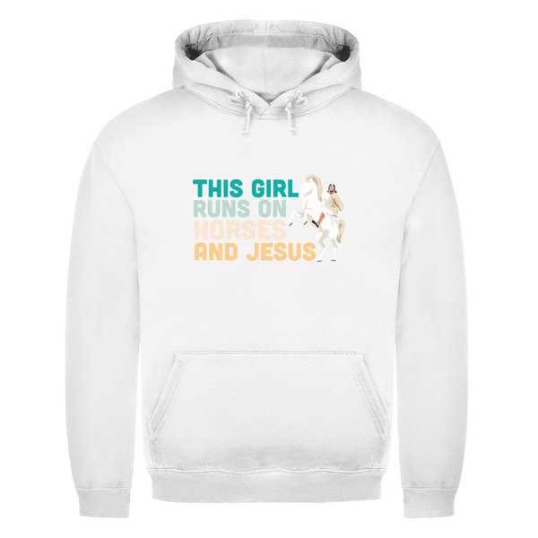 Herren Hoodie this girl runs on horses und jesus reiterin