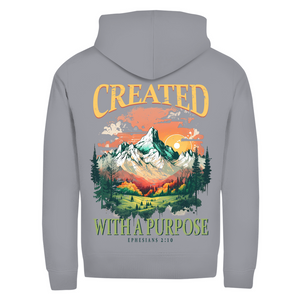 Zipper Hoodie created with a purpose ephesians 2:10