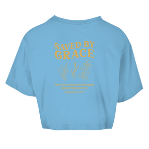 Damen Oversize Crop Top saved by grace ehpesians 2:8-9