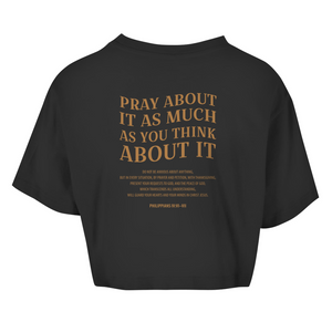 Damen Oversize Crop Top pray about it philippians 4:6-7