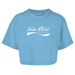 Damen Oversize Crop Top enjoy jesus christ