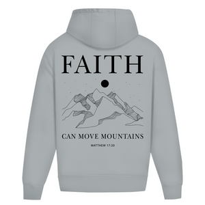 Oversize Hoodie Ohne Kordel faith minimalistisch matthew 17:20