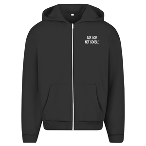 Oversize Zipper Hoodie ask god not google