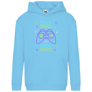 Kinder Hoodie play hard pray hard 1 thess 5:17 gamer