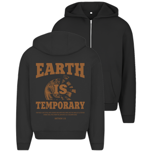Oversize Zipper Hoodie earth ist temporary matthew 5:18
