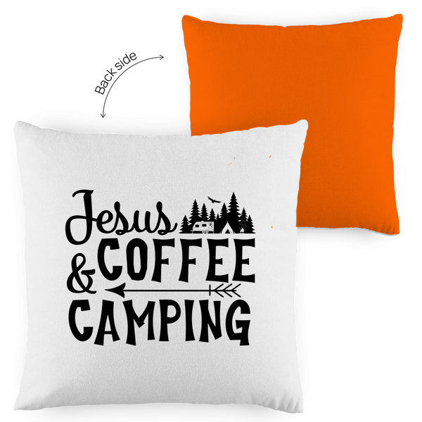 Kopfkissen zweifarbig jesus coffee camping