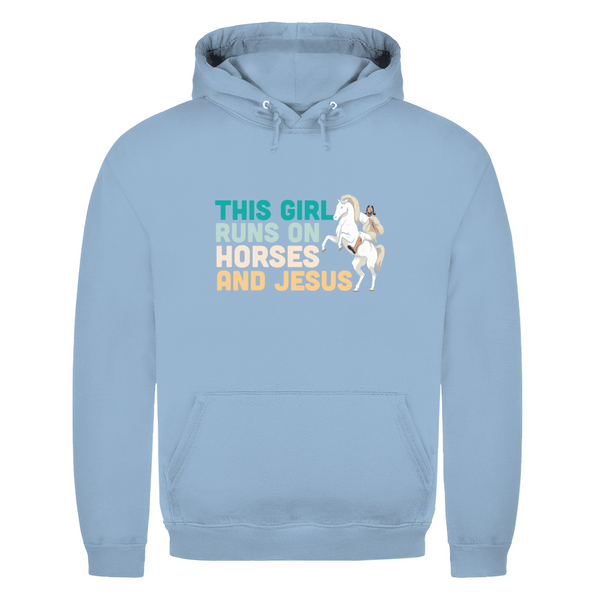 Herren Hoodie this girl runs on horses und jesus reiterin