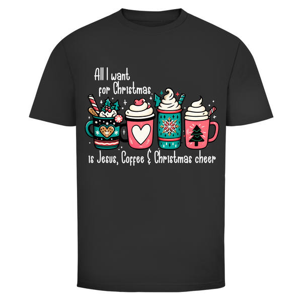 Herren T-Shirt all i want for christmas is jesus coffee