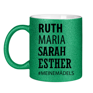 Glitzertasse ruth maria sarah esther