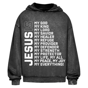 Oversize Washed Hoodie jesus is my god