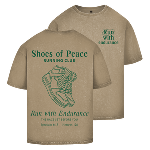 Oversize Washed T-Shirt run with endurance hebrews 12:1