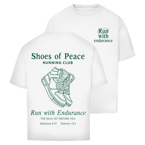 Oversize T-Shirt run with endurance hebrews 12:1