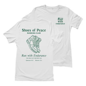 Damen T-Shirt run with endurance hebrews 12:1