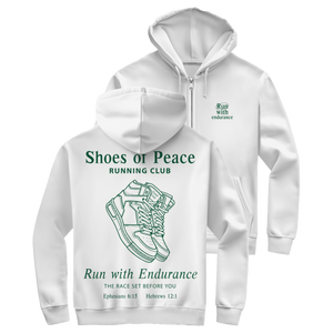 Herren Zipper Hoodie run with endurance hebrews 12:1