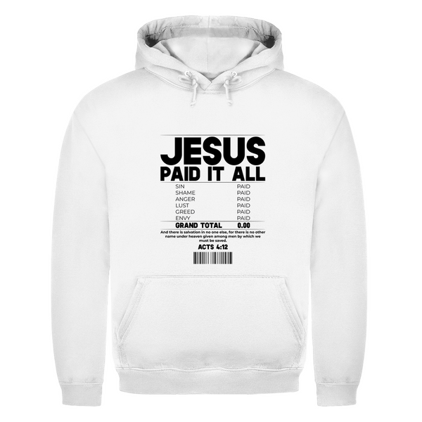 Herren Hoodie jesus paid it all acts 4:12