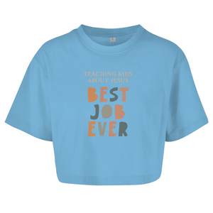 Damen Oversize Crop Top teaching kids about jesus lehrer