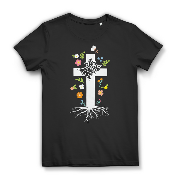 Damen Bio T-Shirt kreuz roots