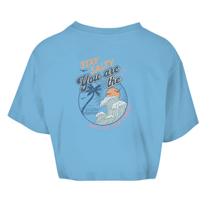 Damen Oversize Crop Top stay salty