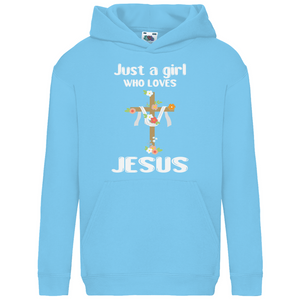 Kinder Hoodie Just a girl who loves jesus
