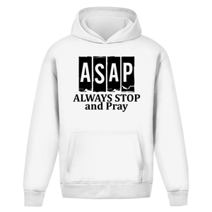 Oversize Hoodie Ohne Kordel always stop and pray