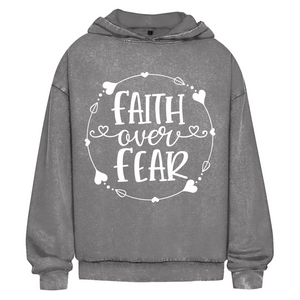 Oversize Washed Hoodie faith over fear