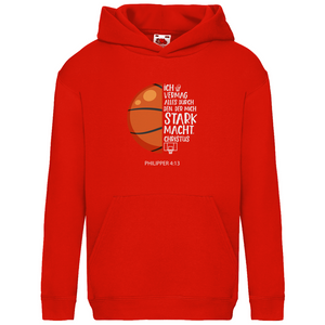 Kinder Hoodie stark macht basketballer philipper 4.13