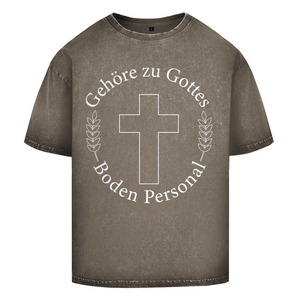 Oversize Washed T-Shirt gehöre zu gottes boden personal