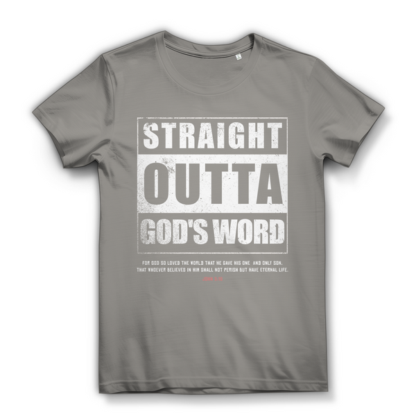 Damen Bio T-Shirt straight outta gods word john 3:16