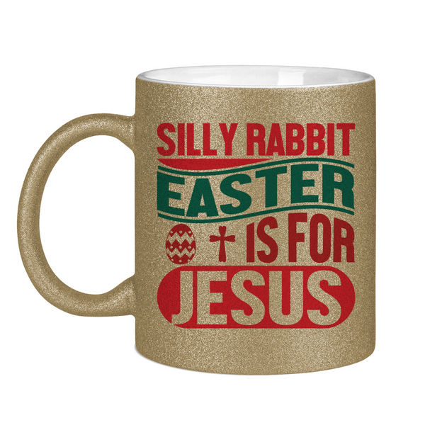 Glitzertasse silly rabbit ostern osterhase