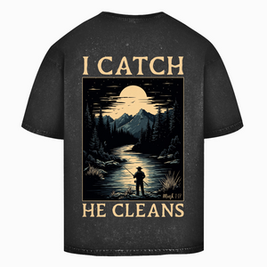 Oversize Washed T-Shirt i catch he cleans mark 1:17