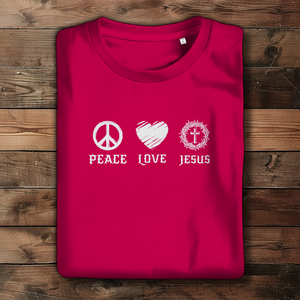 Damen Bio T-Shirt peace love jesus