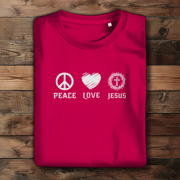 Damen Bio T-Shirt peace love jesus