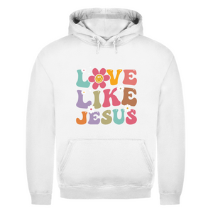 Herren Hoodie love like jesus retro