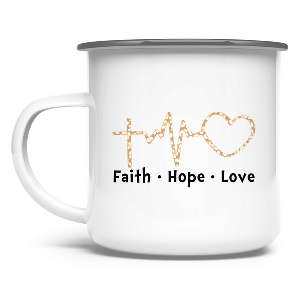 Emaille Tasse faith hope love