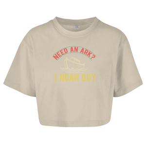 Damen Oversize Crop Top need an ark i noah guy
