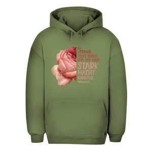 Unisex Oversize Hoodie der mich stark macht rose philipper 4:13