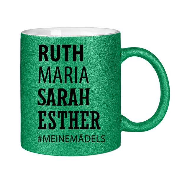 Glitzertasse ruth maria sarah esther