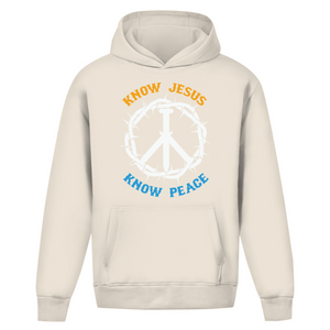 Oversize Hoodie Ohne Kordel know jesus know peace