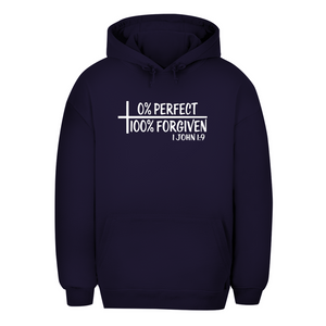 Unisex Oversize Hoodie 0% perfect 100% forgiven 1 john 1:9