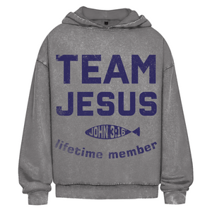 Oversize Washed Hoodie team jesus john 3:16