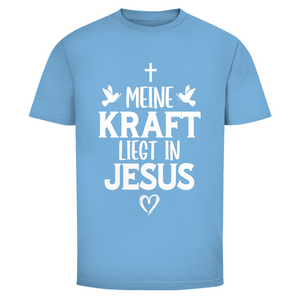 Herren T-Shirt meine kraft liegt in jesus