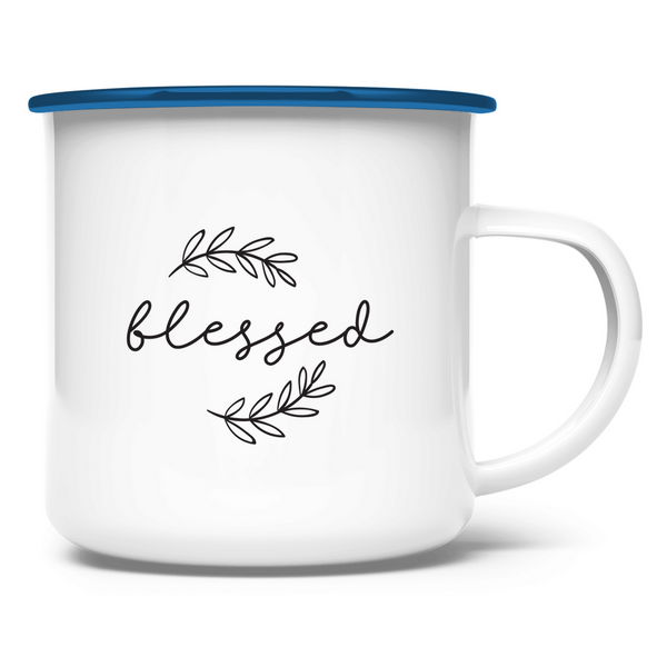 Emaille Tasse blessed