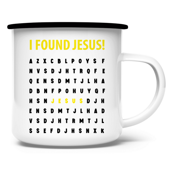 Emaille Tasse i found jesus