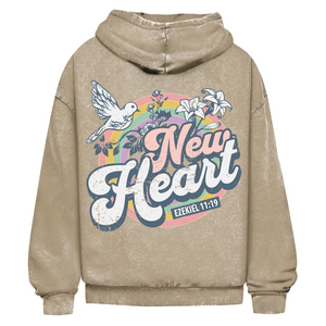Oversize Washed Hoodie new heart ezekiel 11:19