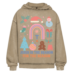 Oversize Washed Hoodie jesus is the reason for the season