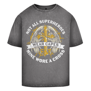 Oversize Washed T-Shirt mine superheroes wore cross