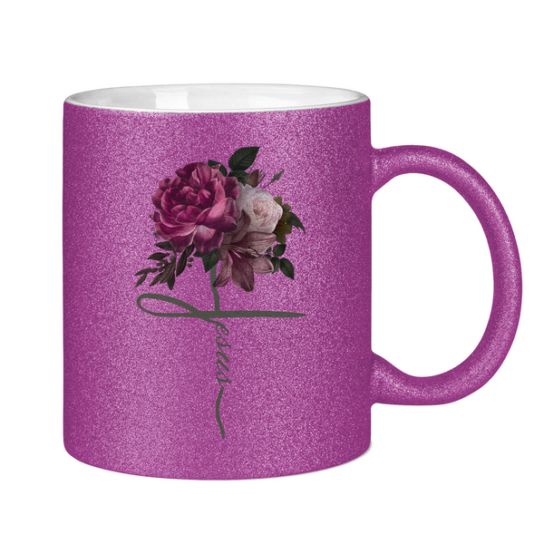 Glitzertasse jesus blume