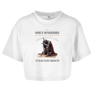 Damen Oversize Crop Top gods warriors