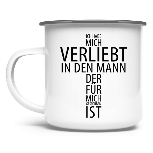 Emaille Tasse ich habe mich verliebt