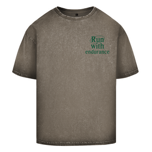 Oversize Washed T-Shirt run with endurance hebrews 12:1